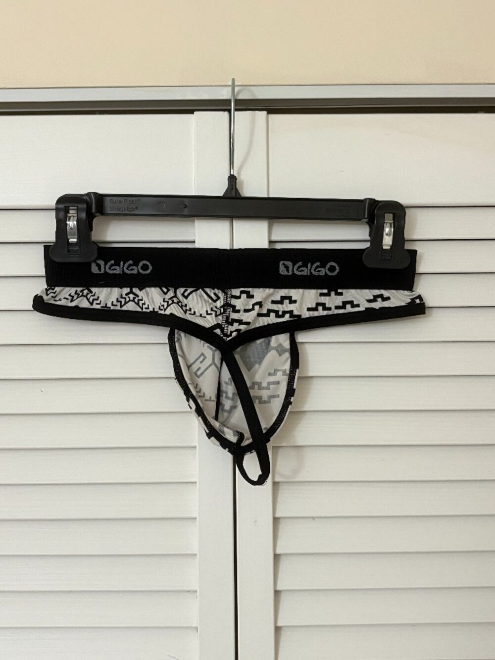 Gigo Thong--Black/White - Picture 2 of 2